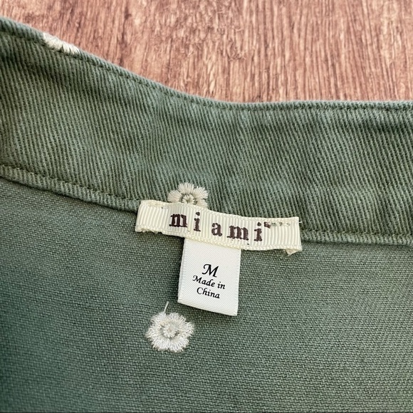 Miami Button Down Floral Green Skirt - Picture 3 of 3